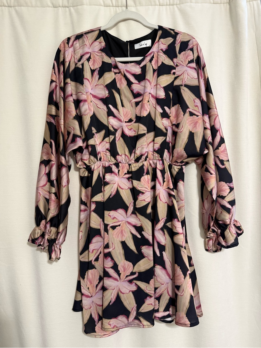 Sadie & Sage Floral Mini Dress with Pink Blossoms